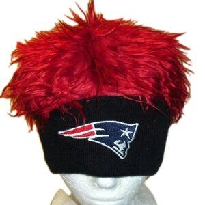 New England Patriots Mens Adult Red Hair Flair Beanie Party Winter Hat New Nfl